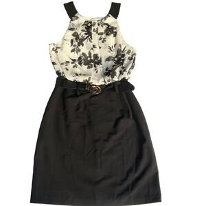 Women’s Sleeveless Formal Dress, size XS, Black & White, Pencil Skirt Shape